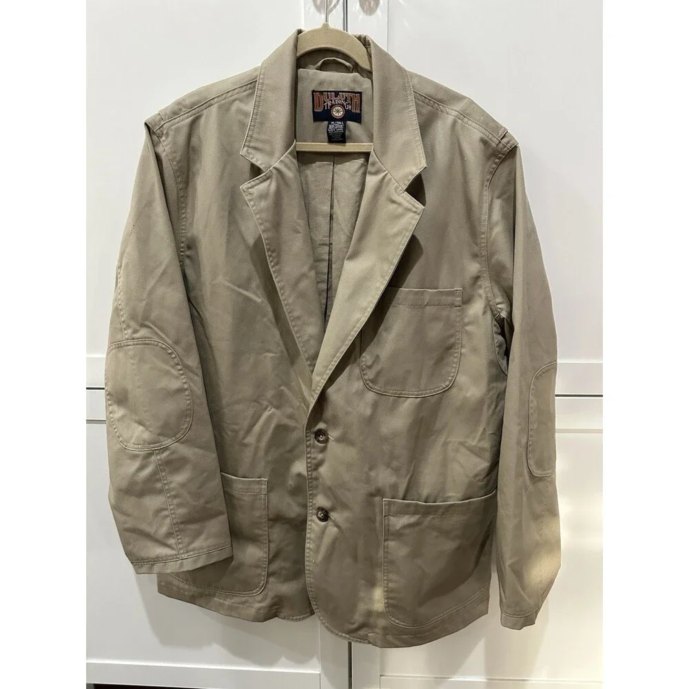 Duluth Trading Jacket XL Tall Khaki Twill Fire Hose Presentation Sport Coat Work